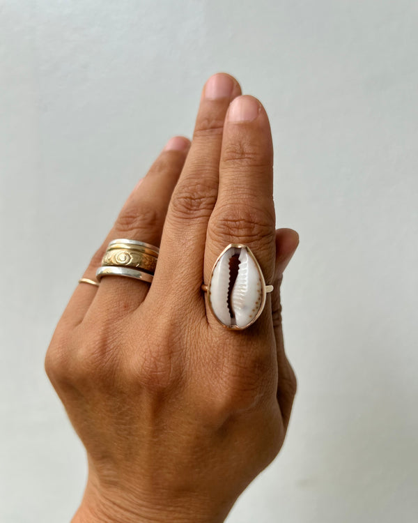 Cowrie Shell Ring in 14k Gold Filled, size 7.5