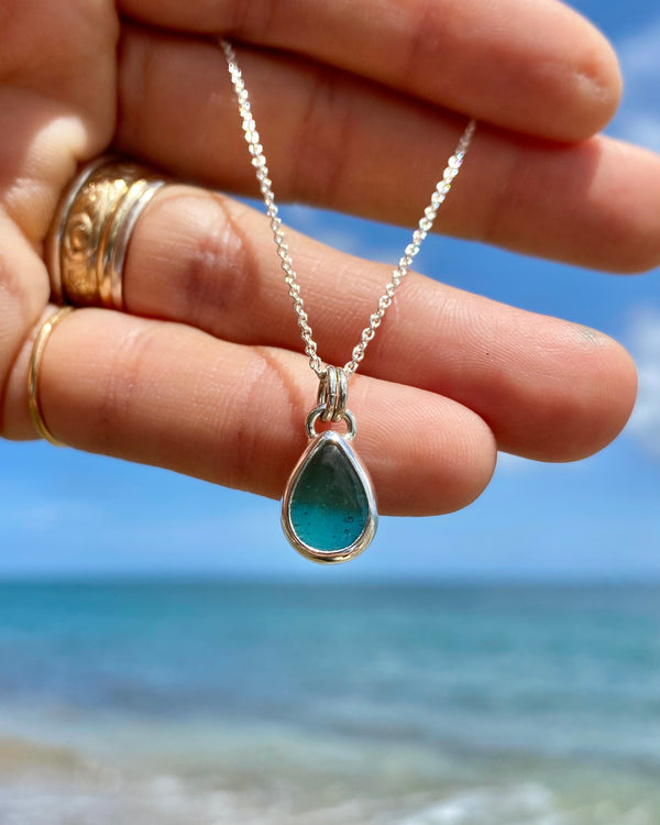 Sea Glass Shapes in Rare Colors Set in Silver