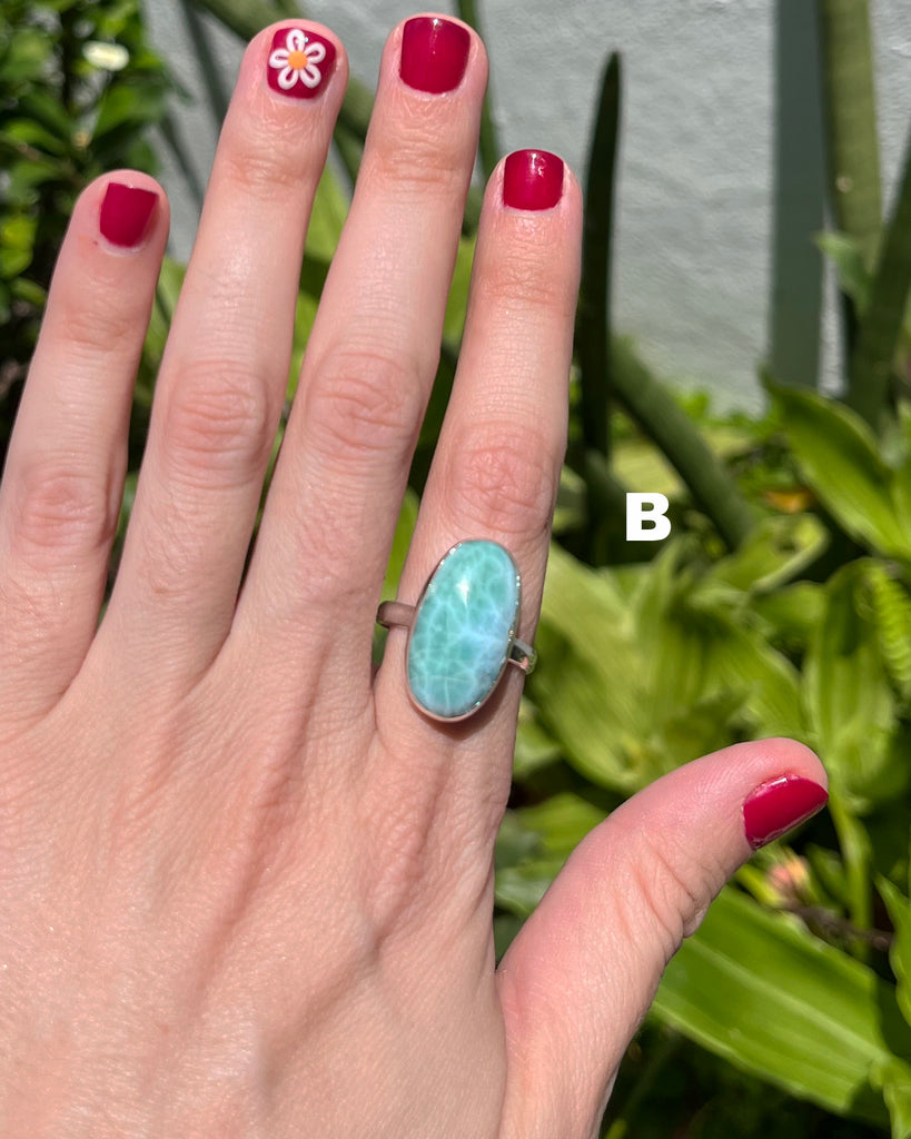 larimar statement rings in sterling silver