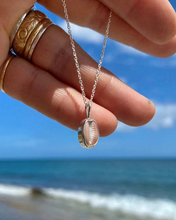 Mini Trivia Shell Pendant in Silver