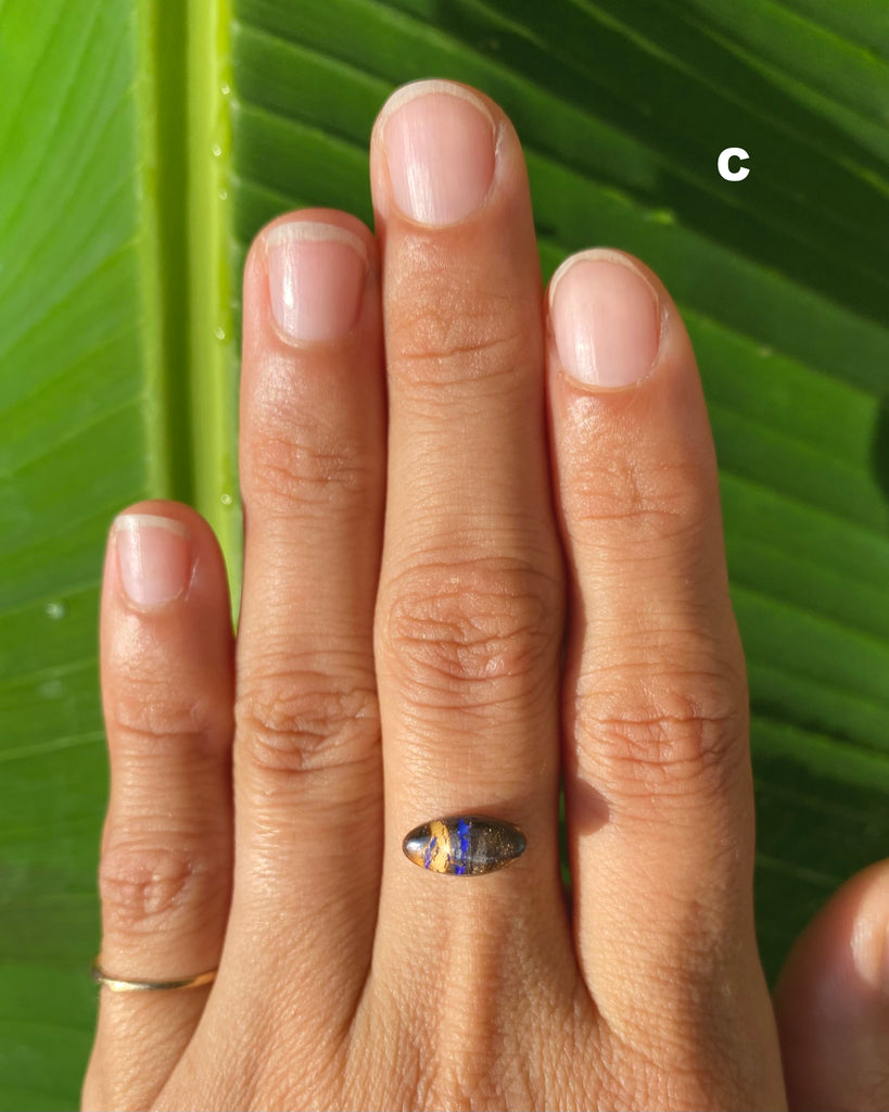 mixed metal Australian opal ring, made to order