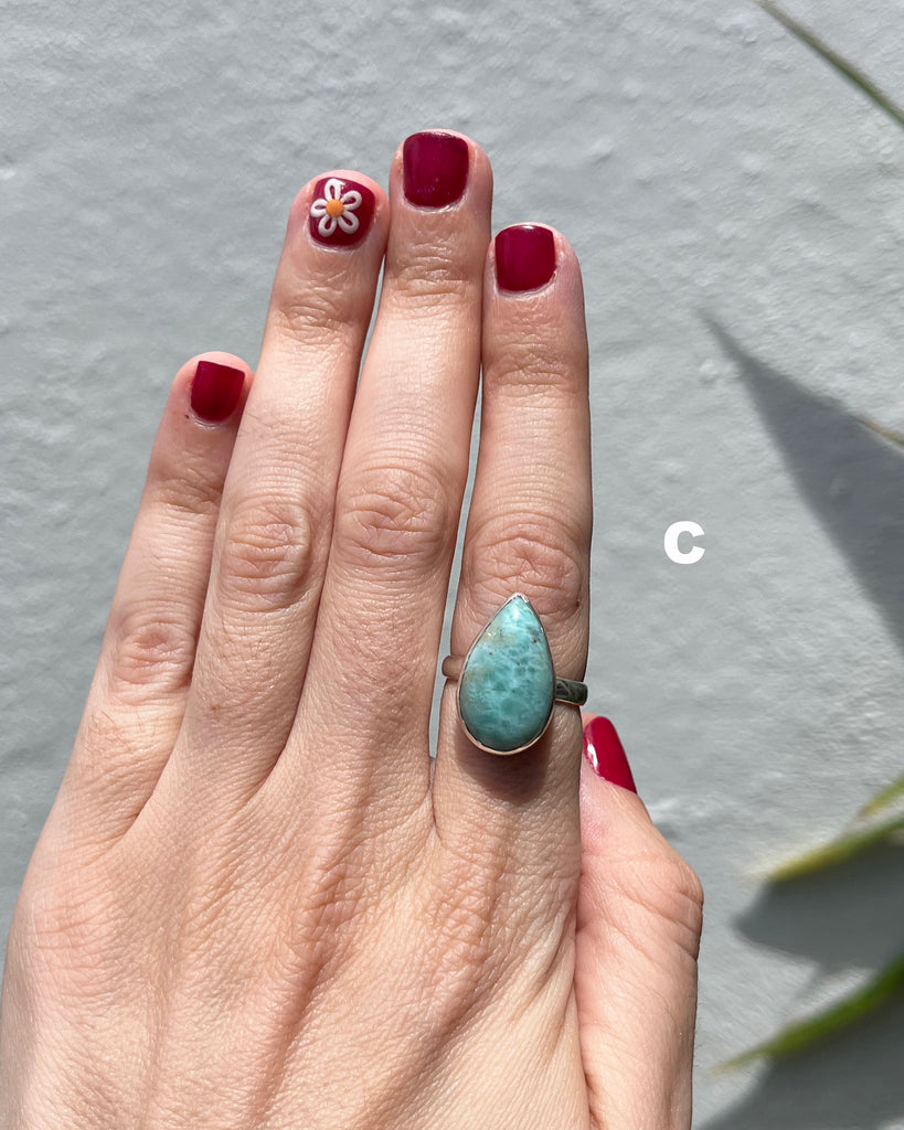larimar statement rings in sterling silver