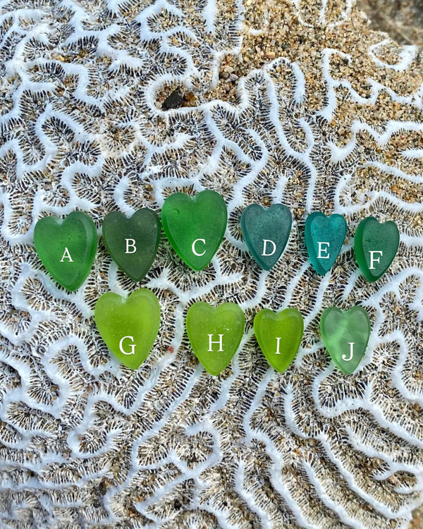 Made to Order - Sea Glass Heart Necklace in Silver or Gold