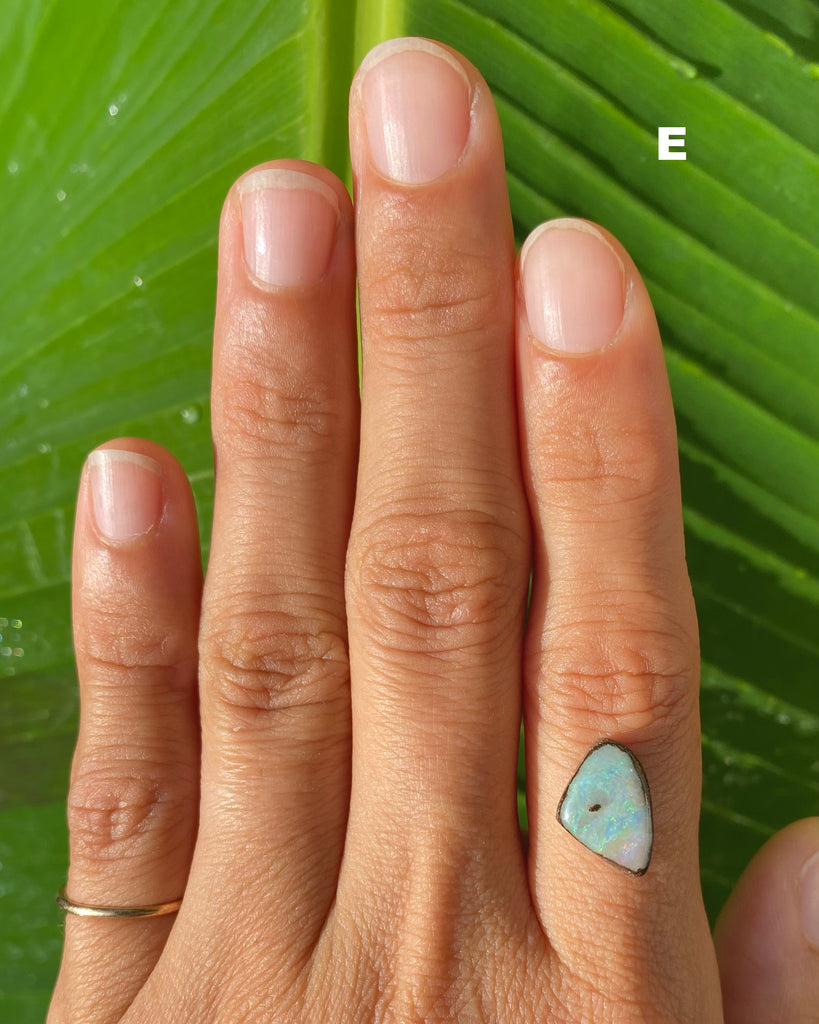 mixed metal Australian opal ring, made to order