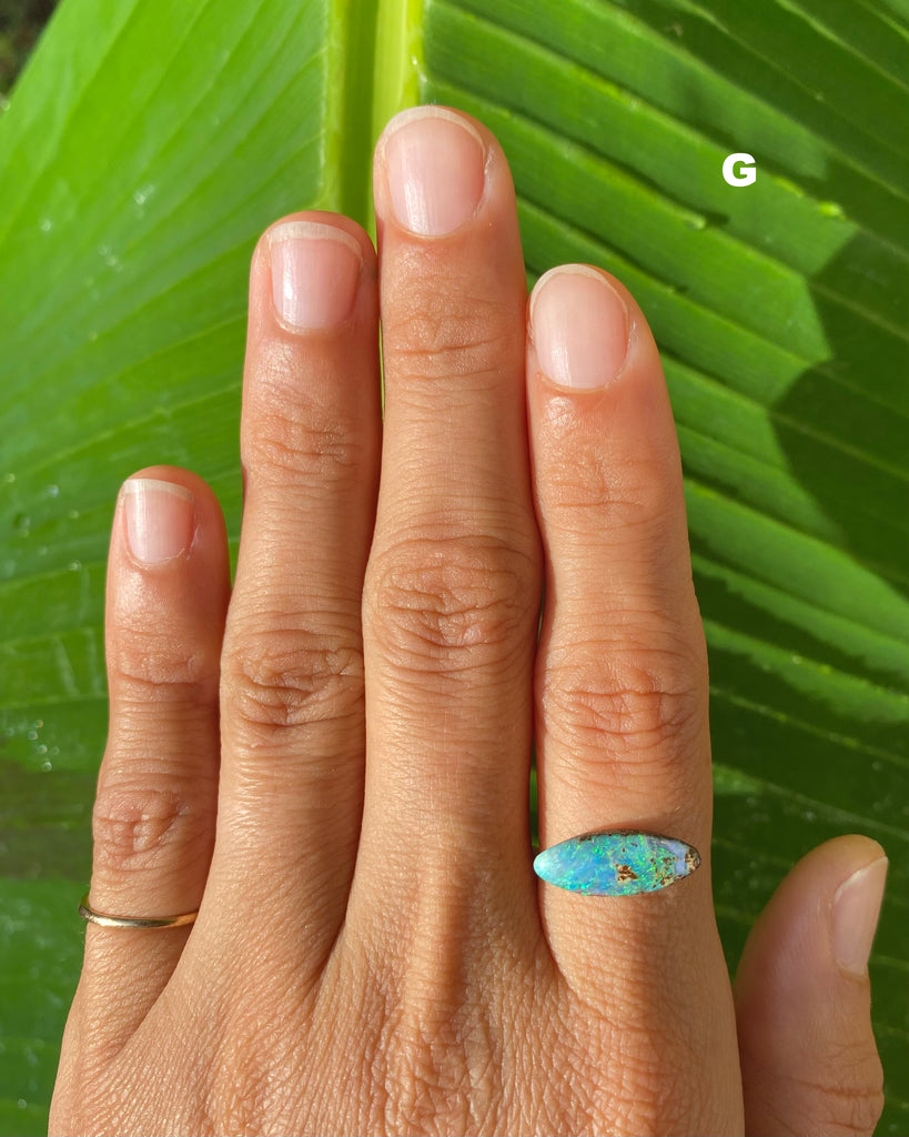 mixed metal Australian opal ring, made to order
