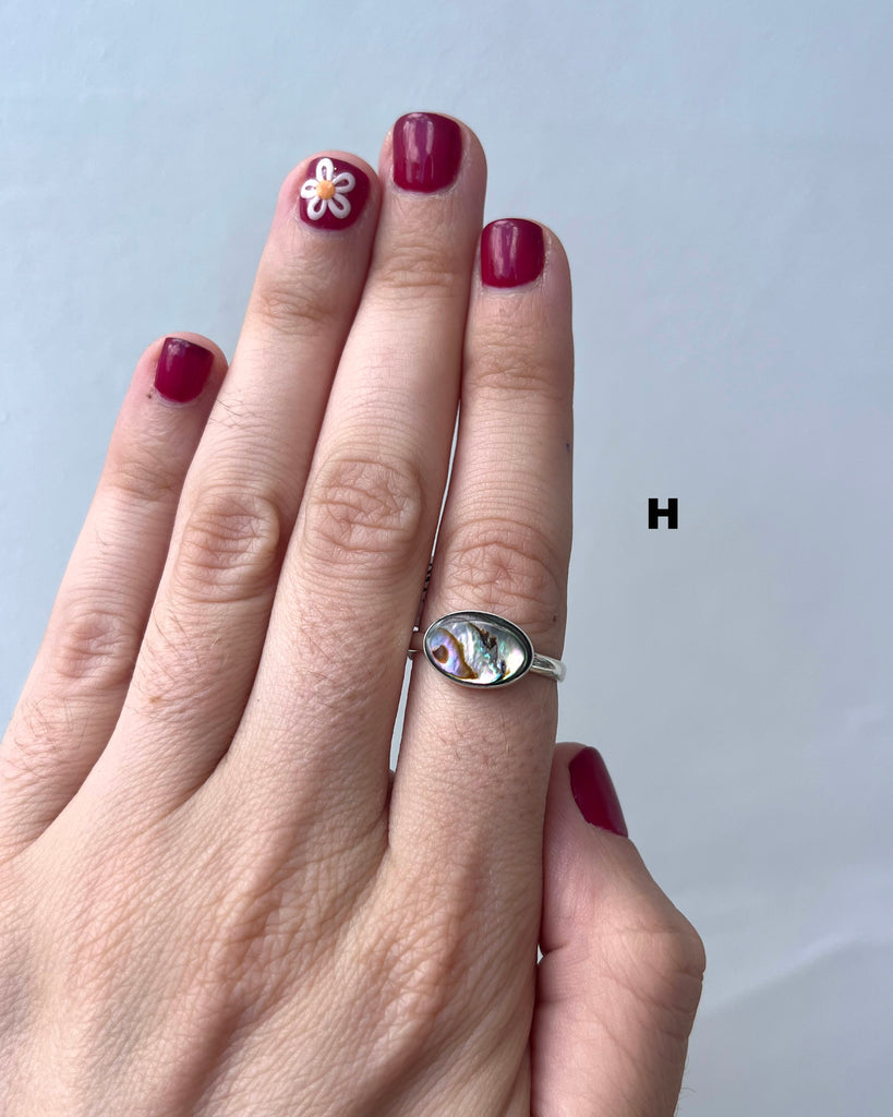 magic ocean abalone rings in sterling silver