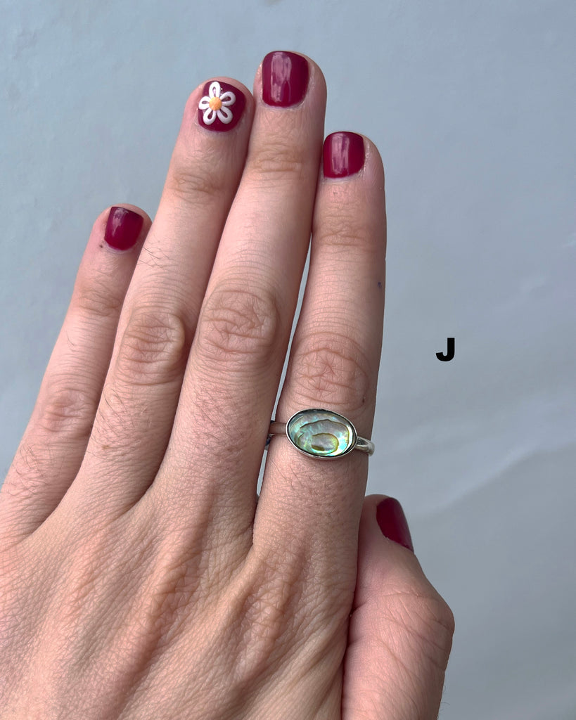 magic ocean abalone rings in sterling silver