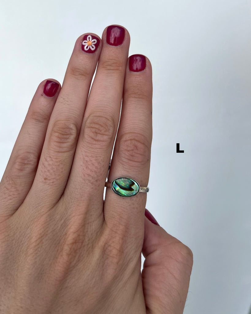 magic ocean abalone rings in sterling silver