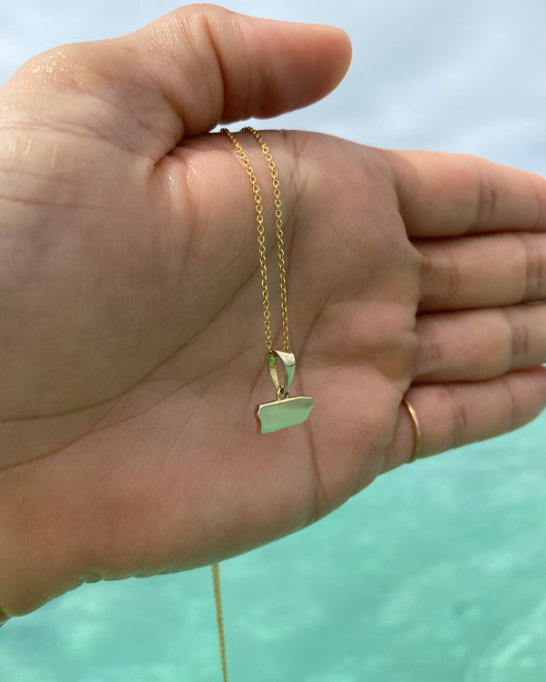 PR charm necklace in gold