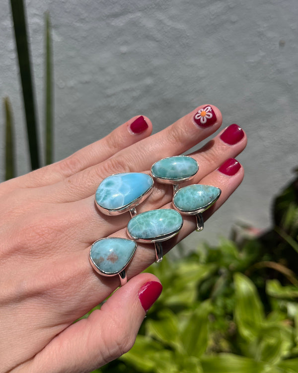 larimar statement rings in sterling silver