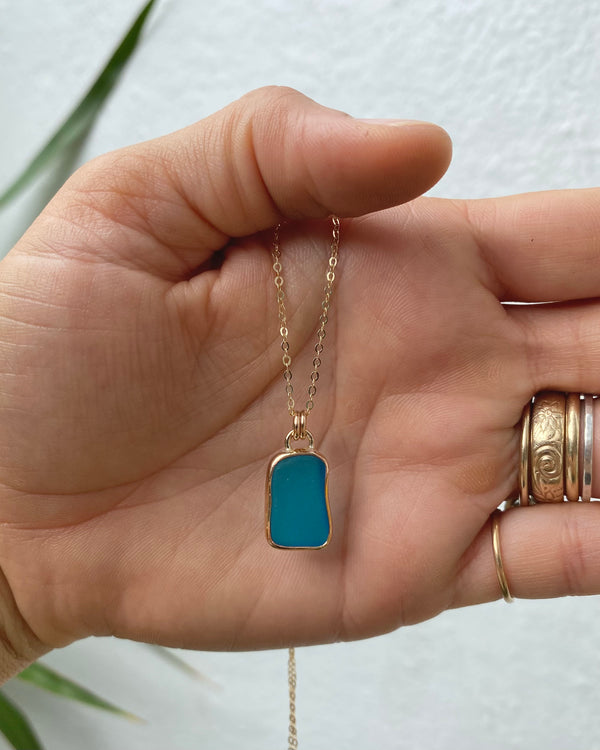 sea glass pendants in 14k gold filled