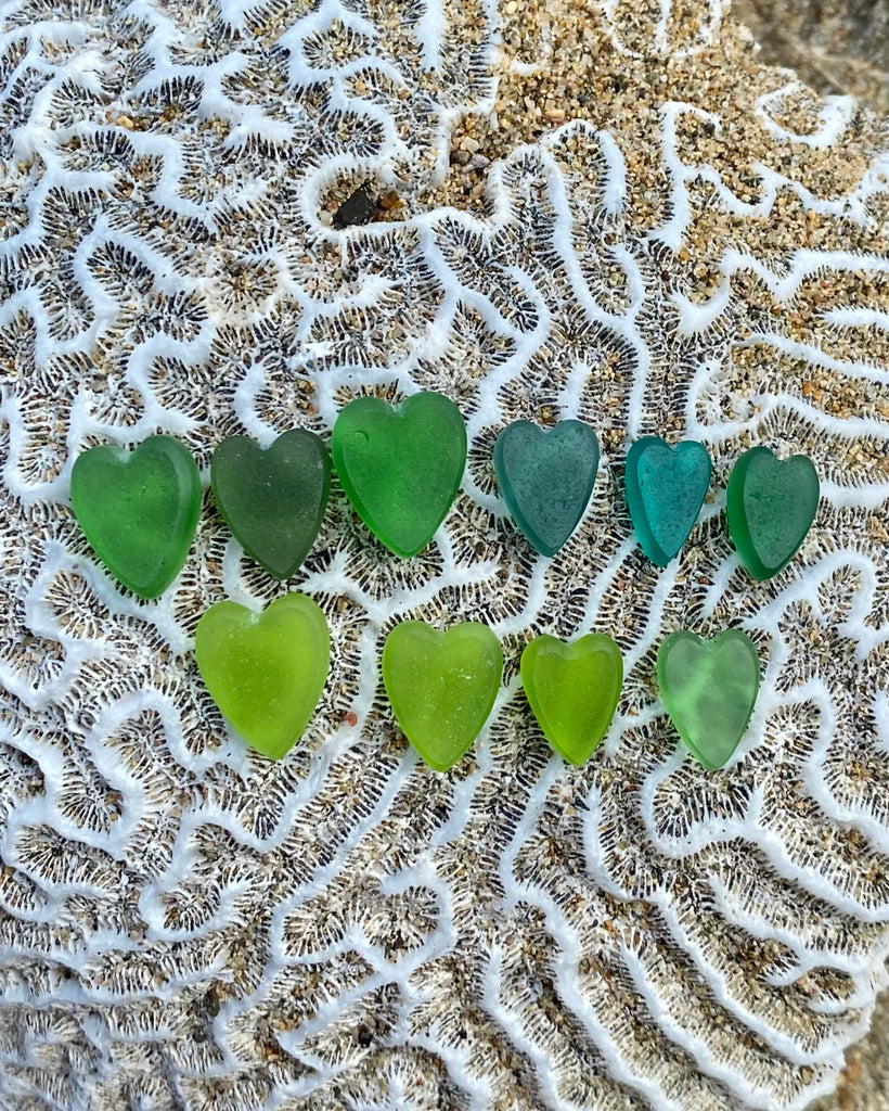 Made to Order - Sea Glass Heart Necklace in Silver or Gold