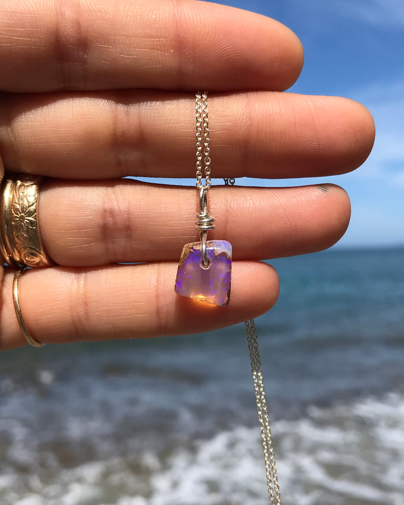 lilac crystal opal + sterling silver