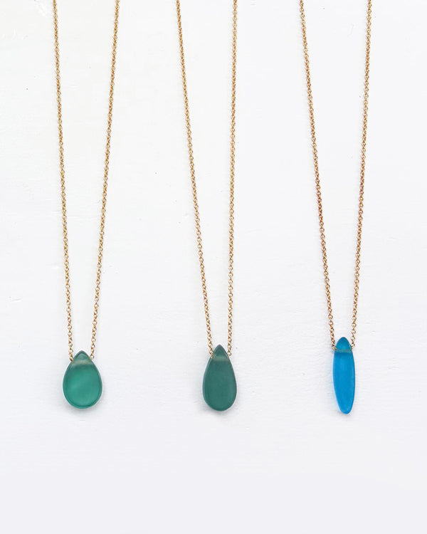 Shaped Sea Glass Necklaces in Gold