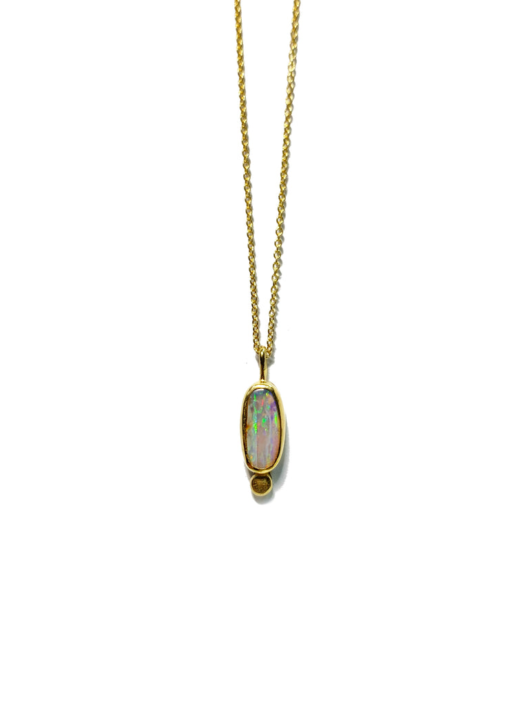 Australian boulder opal necklace in gold