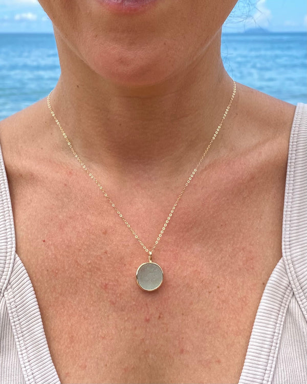 pale sea foam sea glass sun in gold