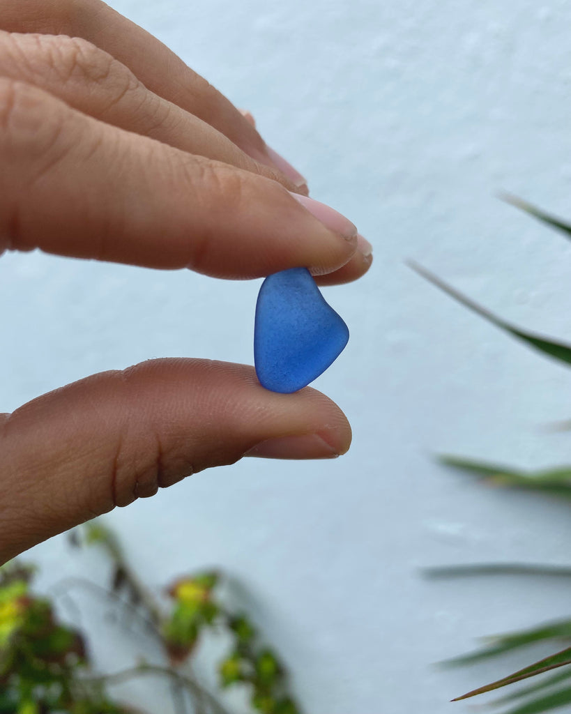 reserved for Patty - blue sea glass ring