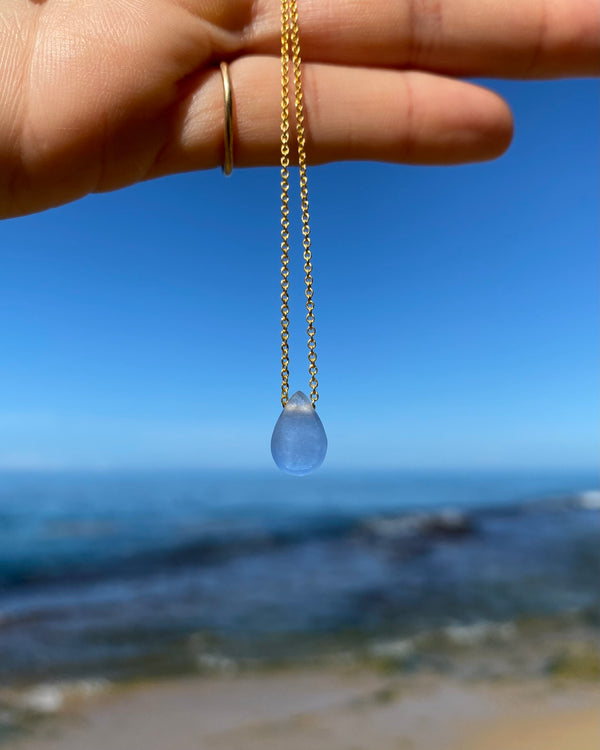 sea glass ocean drop necklaces