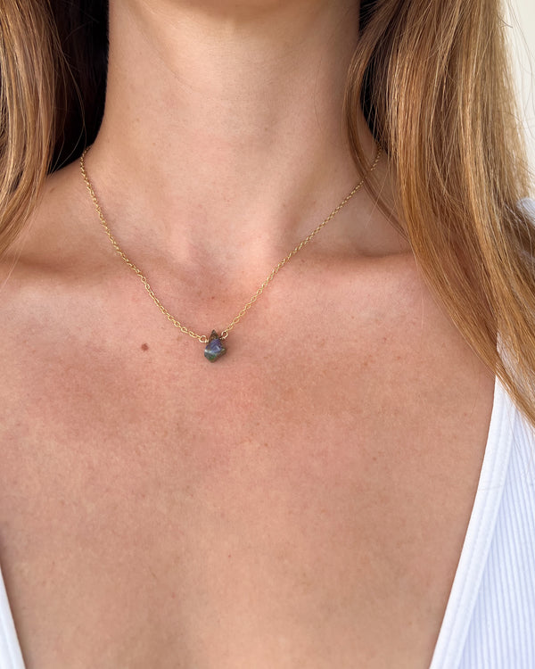 dainty boulder opal + 14k gold