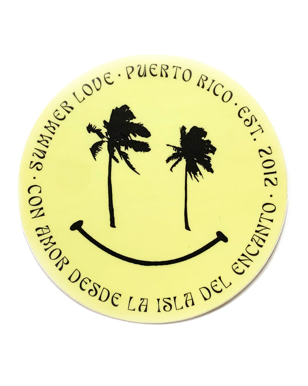 SLJ palm tree smiley face sticker