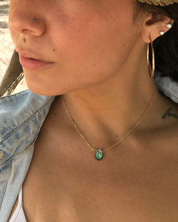 abalone (small) necklaces on silver or 14k gold fill