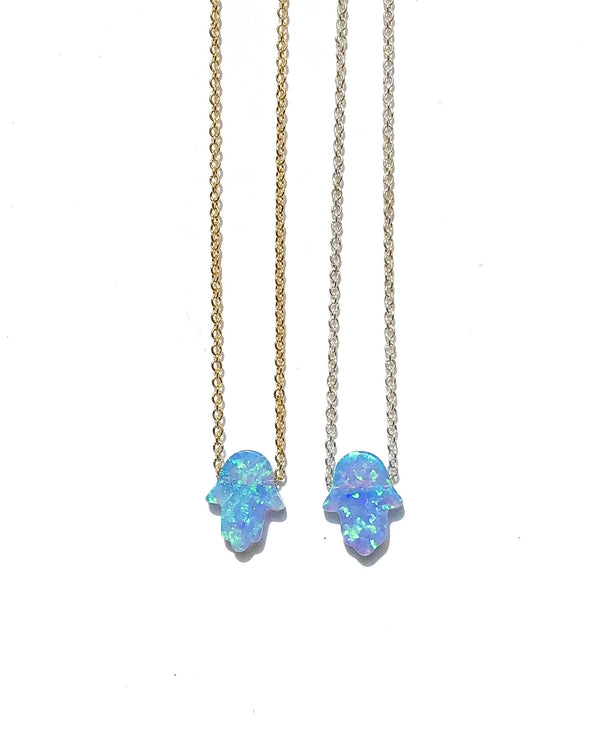 opal charm necklaces on silver or 14k gold fill