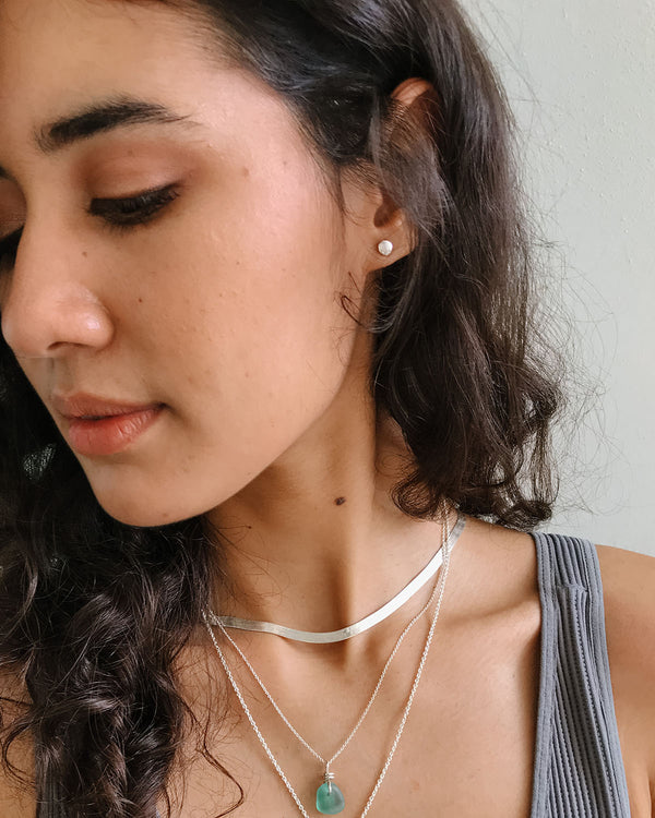 recycled silver stud earrings
